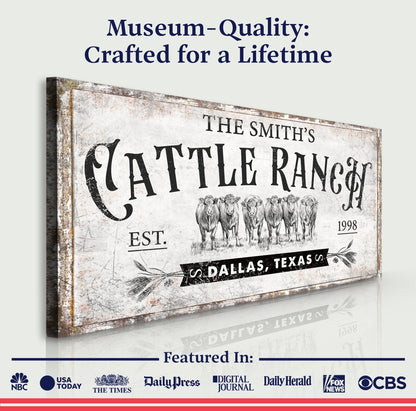 Branded Cattle Ranch Canvas Sign Farmhouse Wall Art