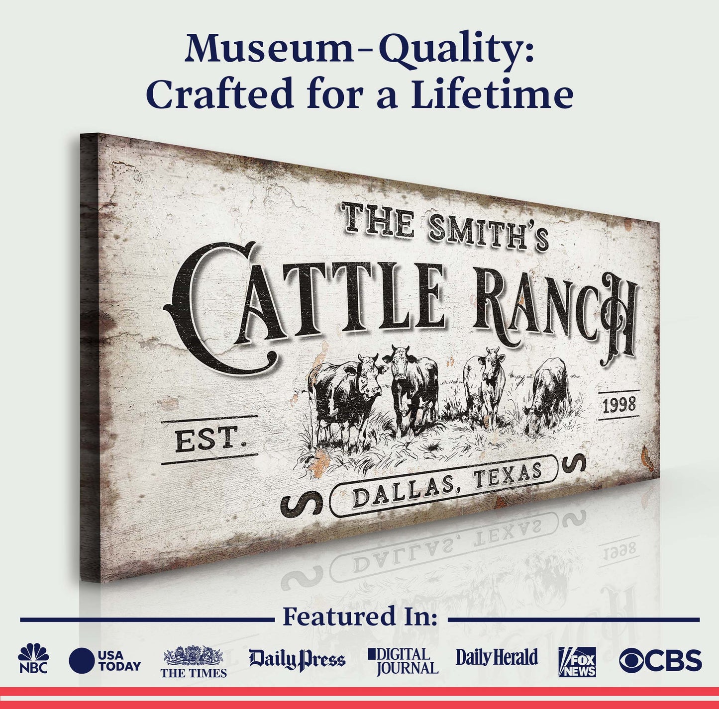 Branded Cattle Ranch Canvas Wall Art