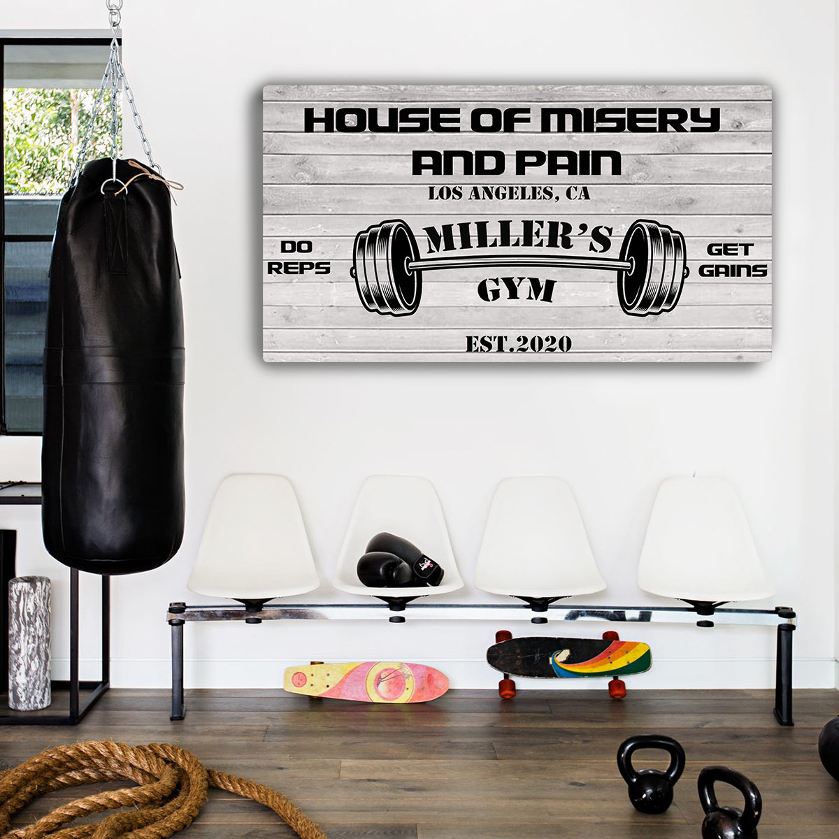 Gym Motivation Canvas Wall Art Sign