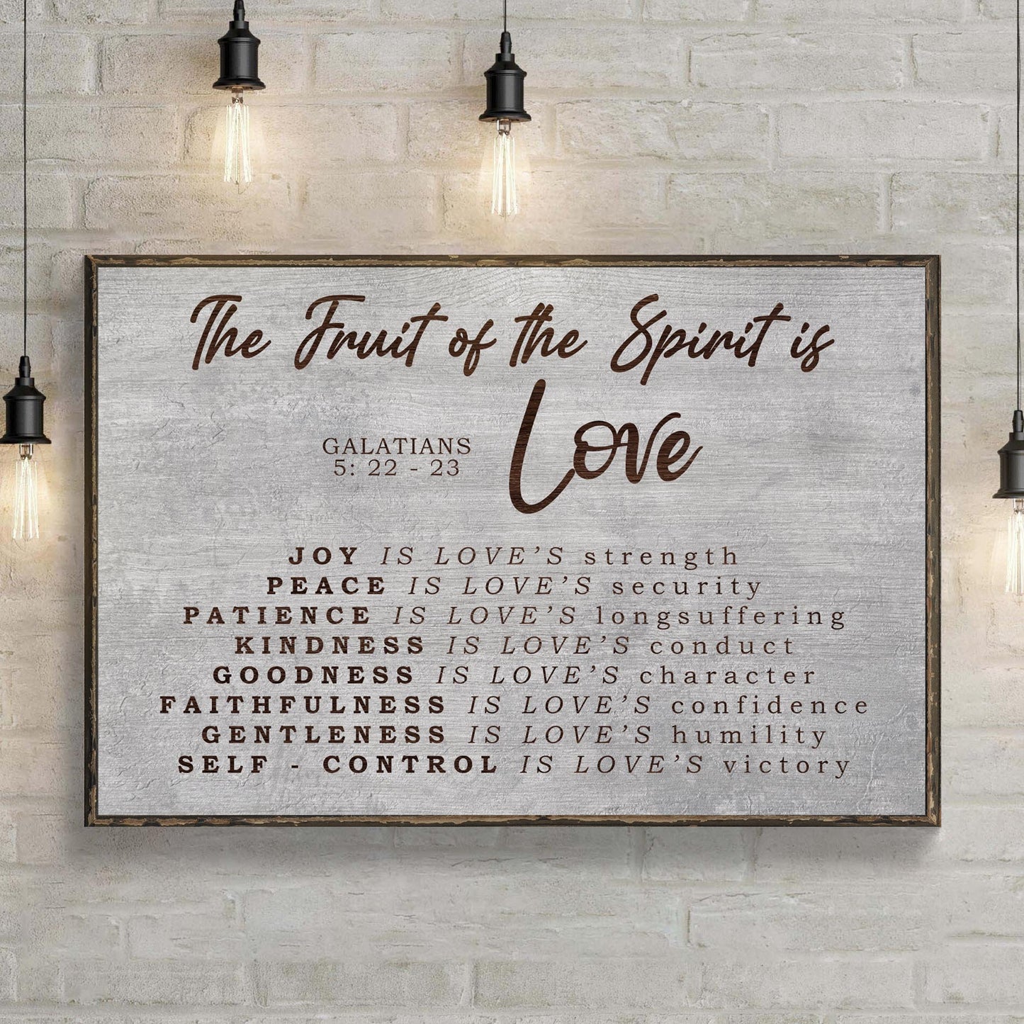 Galatians 5:22-23 Fruit of the Spirit canvas style C, scripture wall art, made in the USA