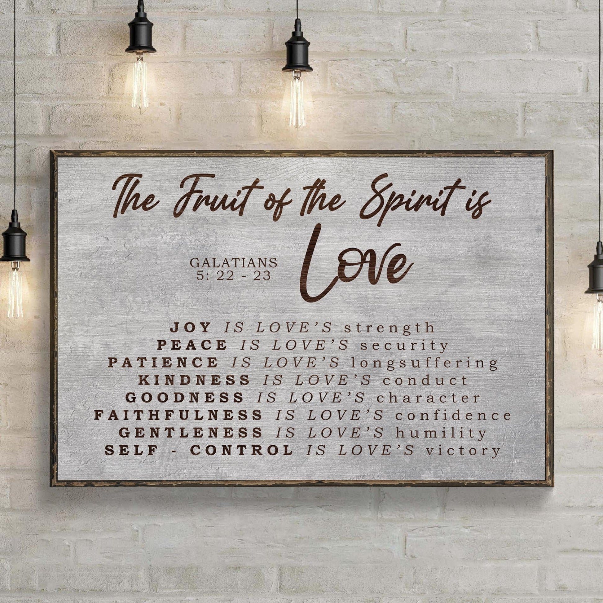 Galatians 5:22-23 Fruit of the Spirit canvas style C, scripture wall art, made in the USA