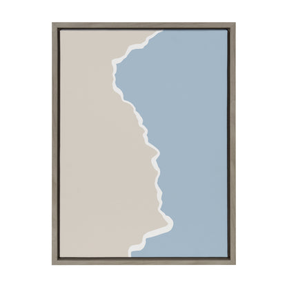 Beige and Blue Abstract Landscape Canvas Wall Art