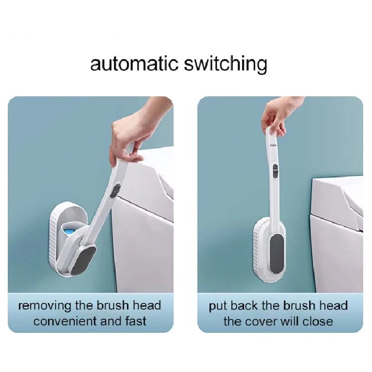 Disposable Toilet Brush with Replaceable Heads – Touch-Free Deep Clean, Always Fresh