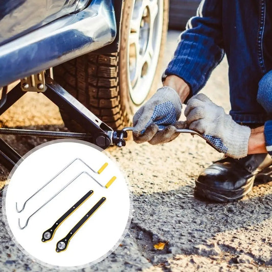 Person working on a motorcycle with tools, inset showing types of wrenches.