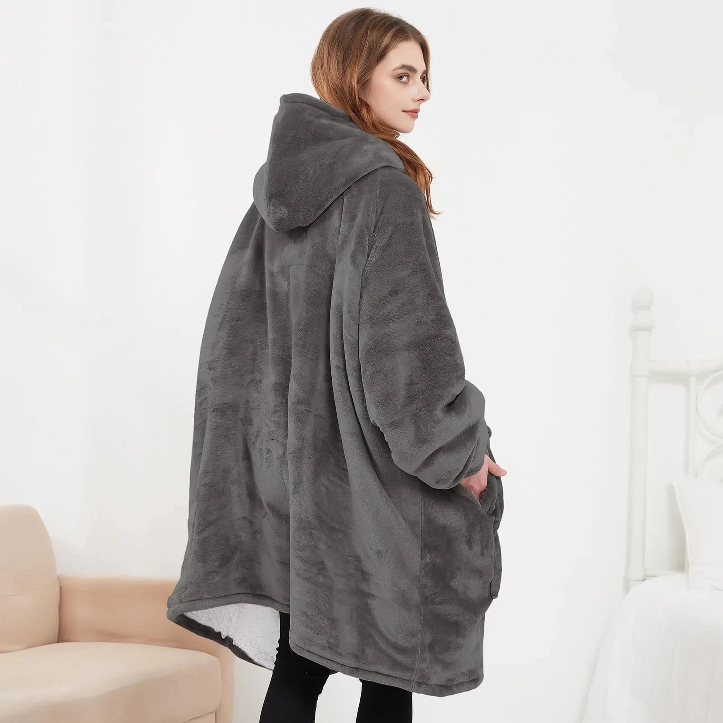 USB Heated Wearable Blanket Hoodie – Instantly Cozy, Hands-Free Warmth