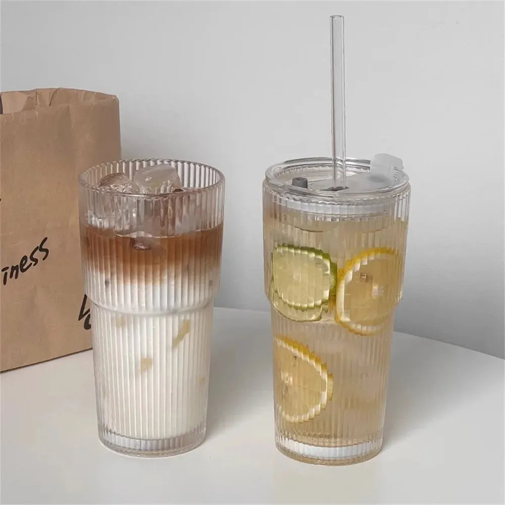 Glass Cup with Lid and Straw: Sip in Style Instantly