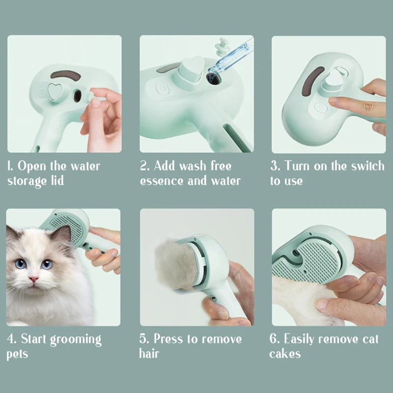Pet Steam Brush: Instantly Stop Flying Fur