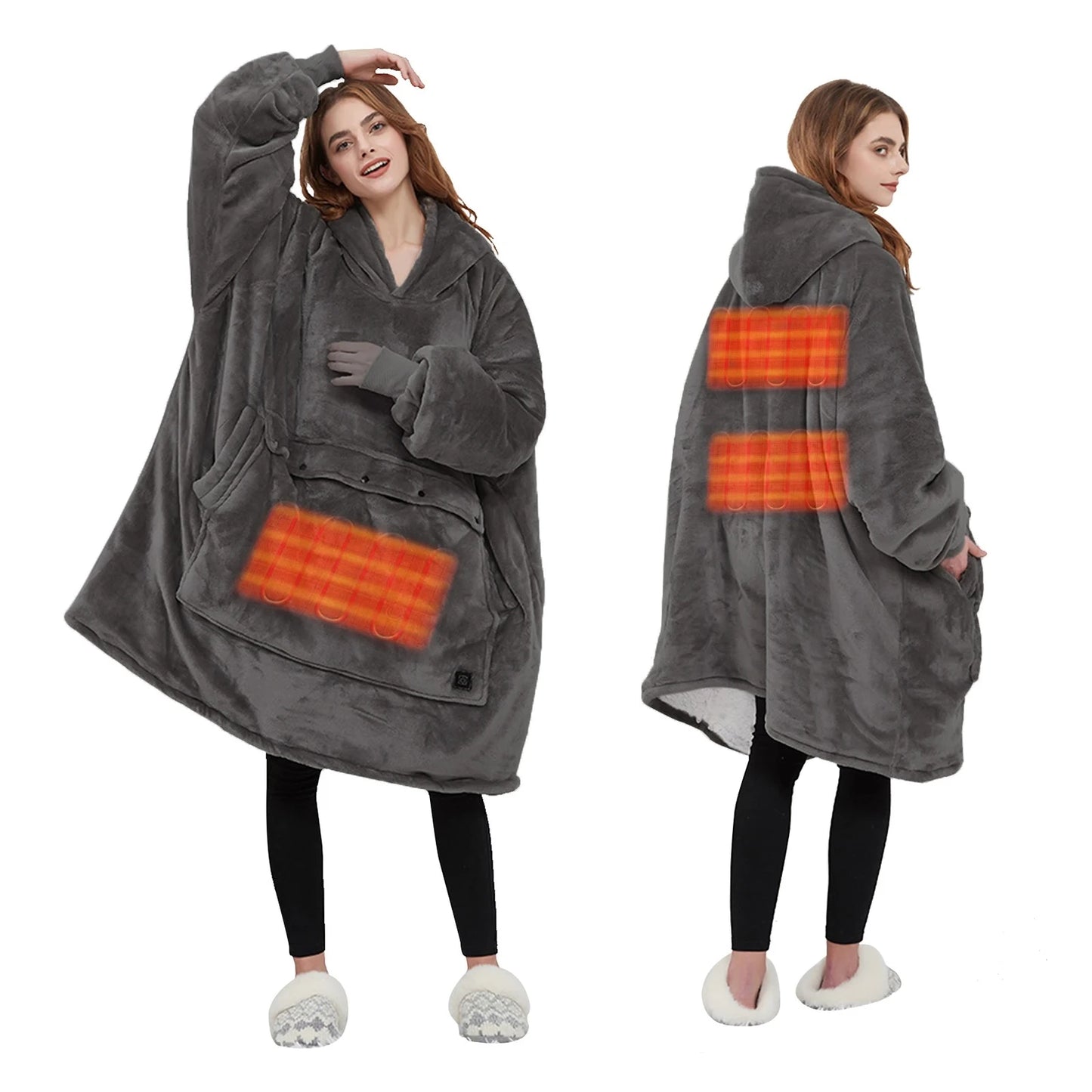 USB Heated Wearable Blanket Hoodie – Instantly Cozy, Hands-Free Warmth