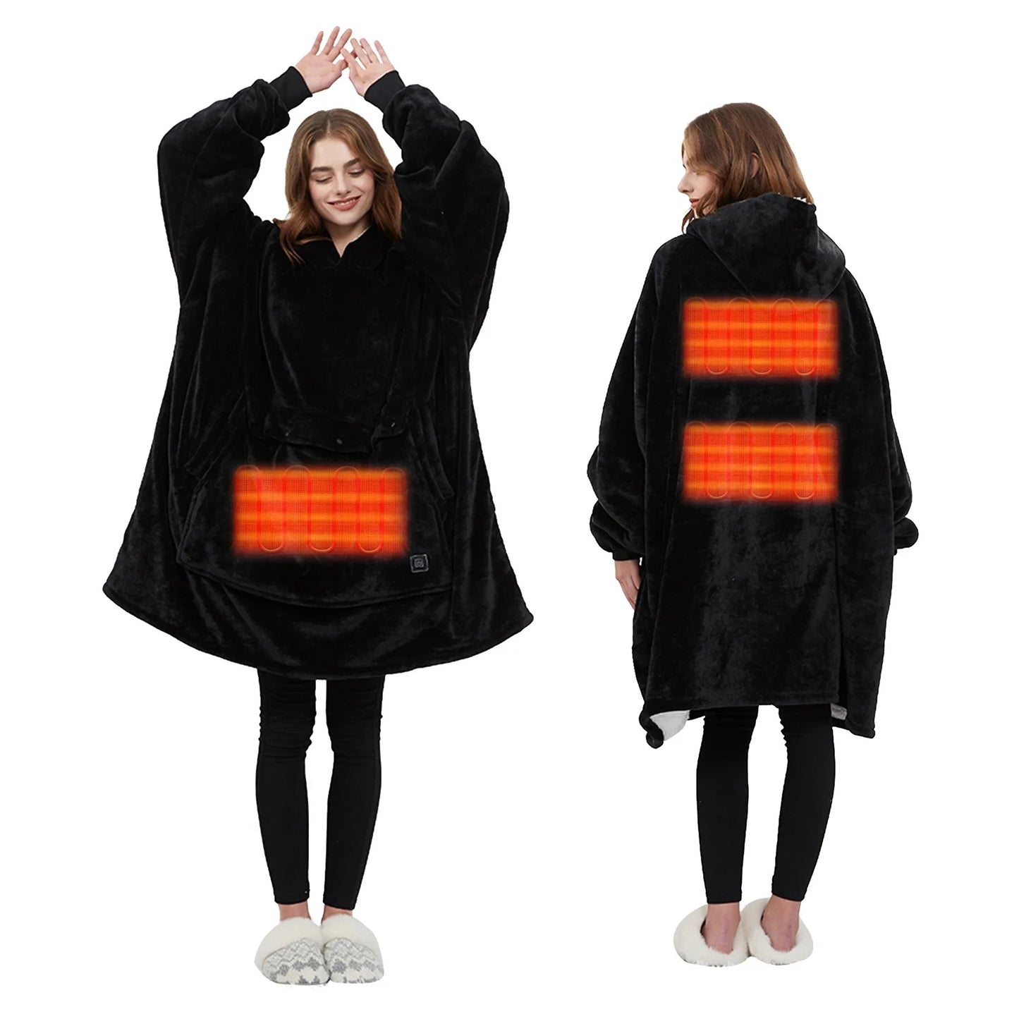 USB Heated Wearable Blanket Hoodie – Instantly Cozy, Hands-Free Warmth