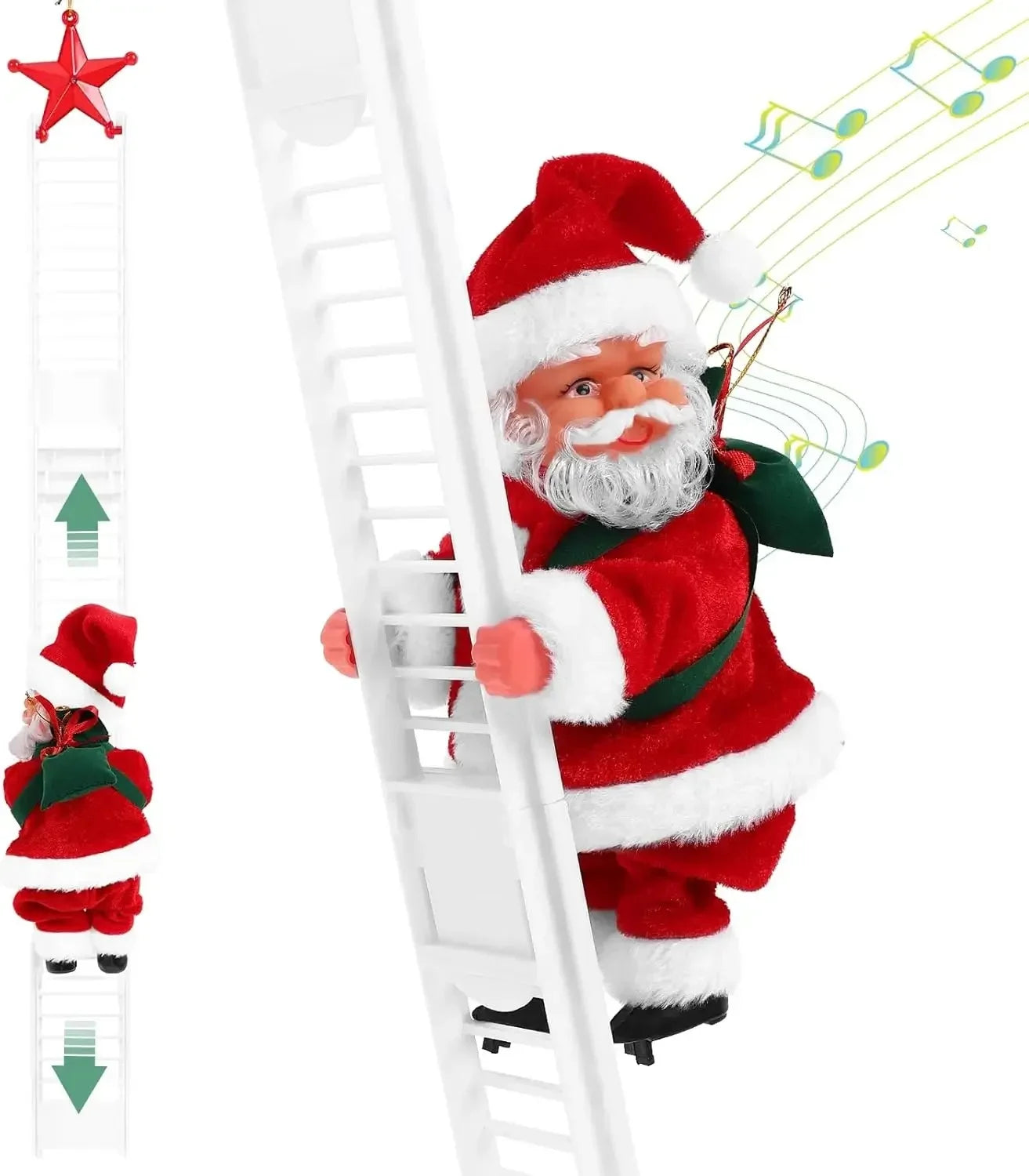 Climbing Santa Decoration - Musical Electric Christmas Joy