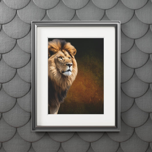Majestic lion framed fine art print