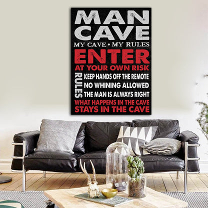 Man Cave Sign Canvas Wall Art