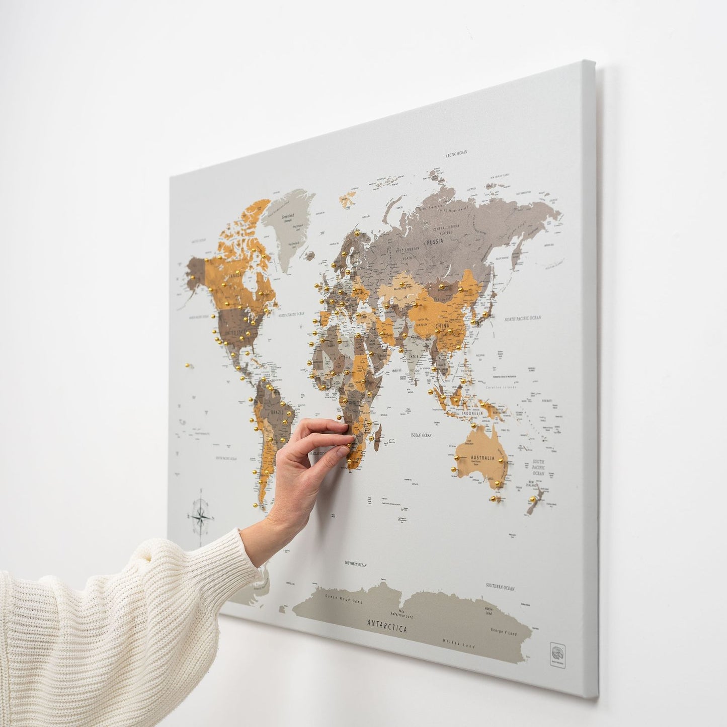 Desert World Map Canvas Wall Art