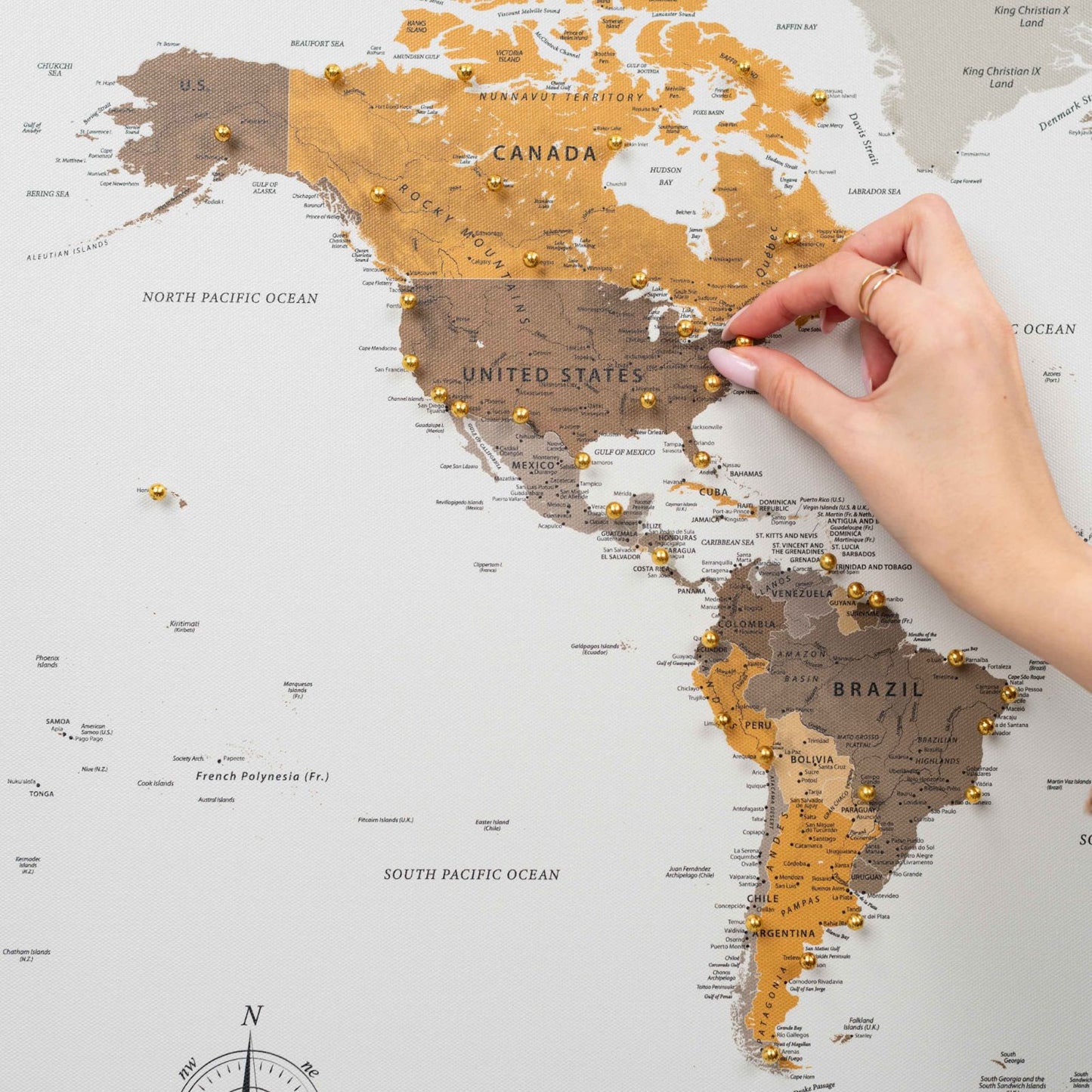 Desert World Map Canvas Wall Art
