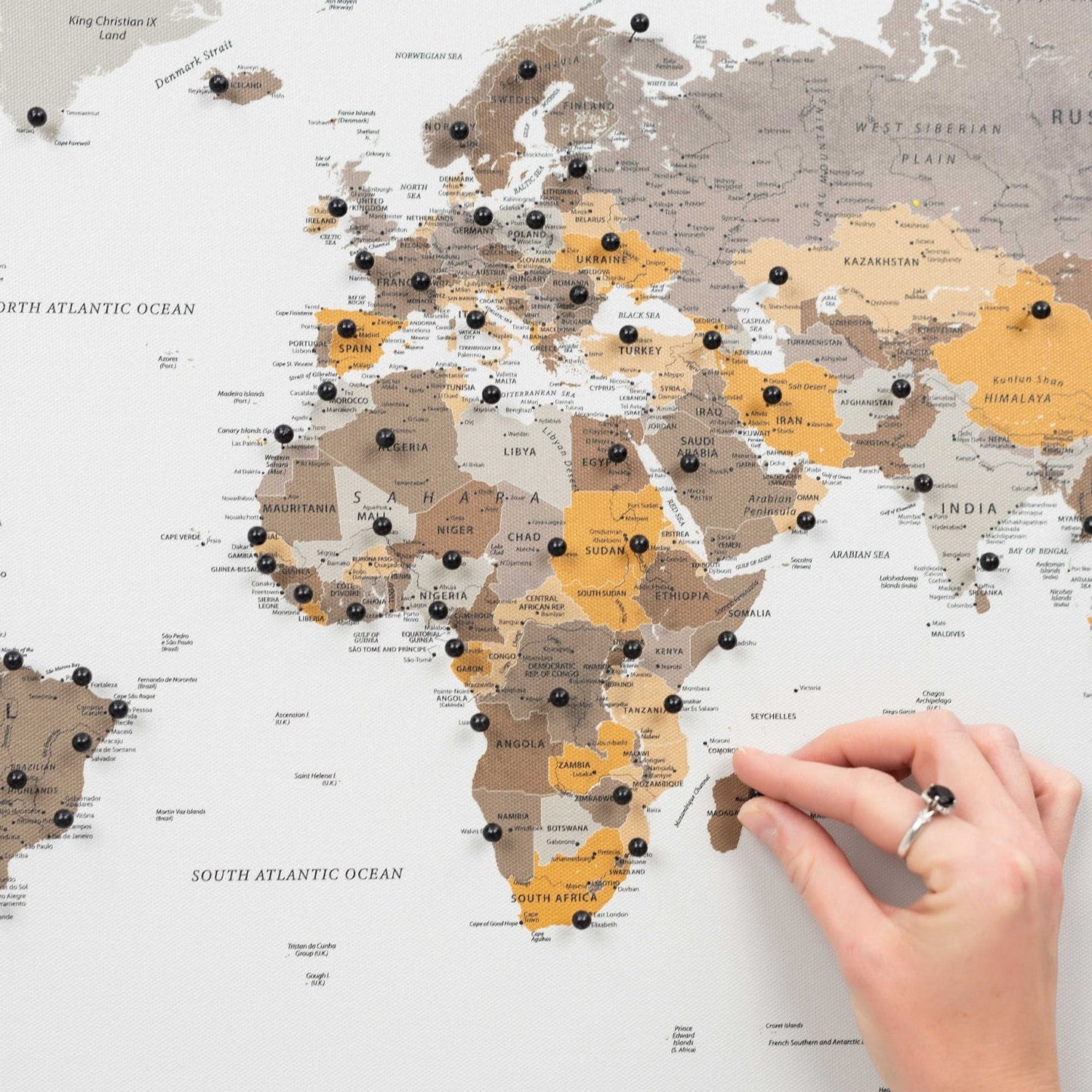 Desert World Map Canvas Wall Art