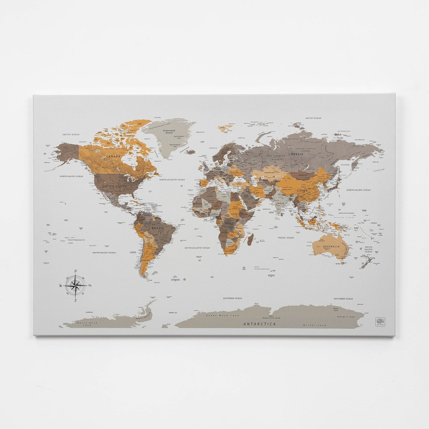 Desert World Map Canvas Wall Art
