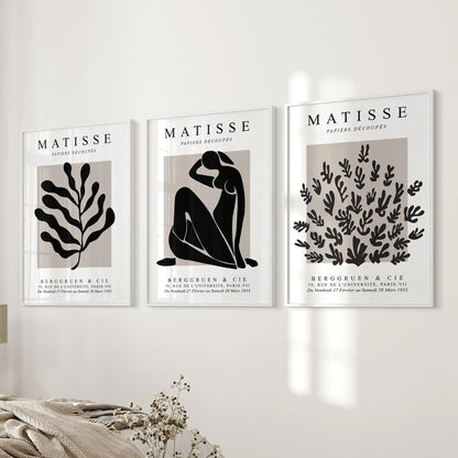 Modern Cut-Out Figure and Botanical Wall Art Set of 3