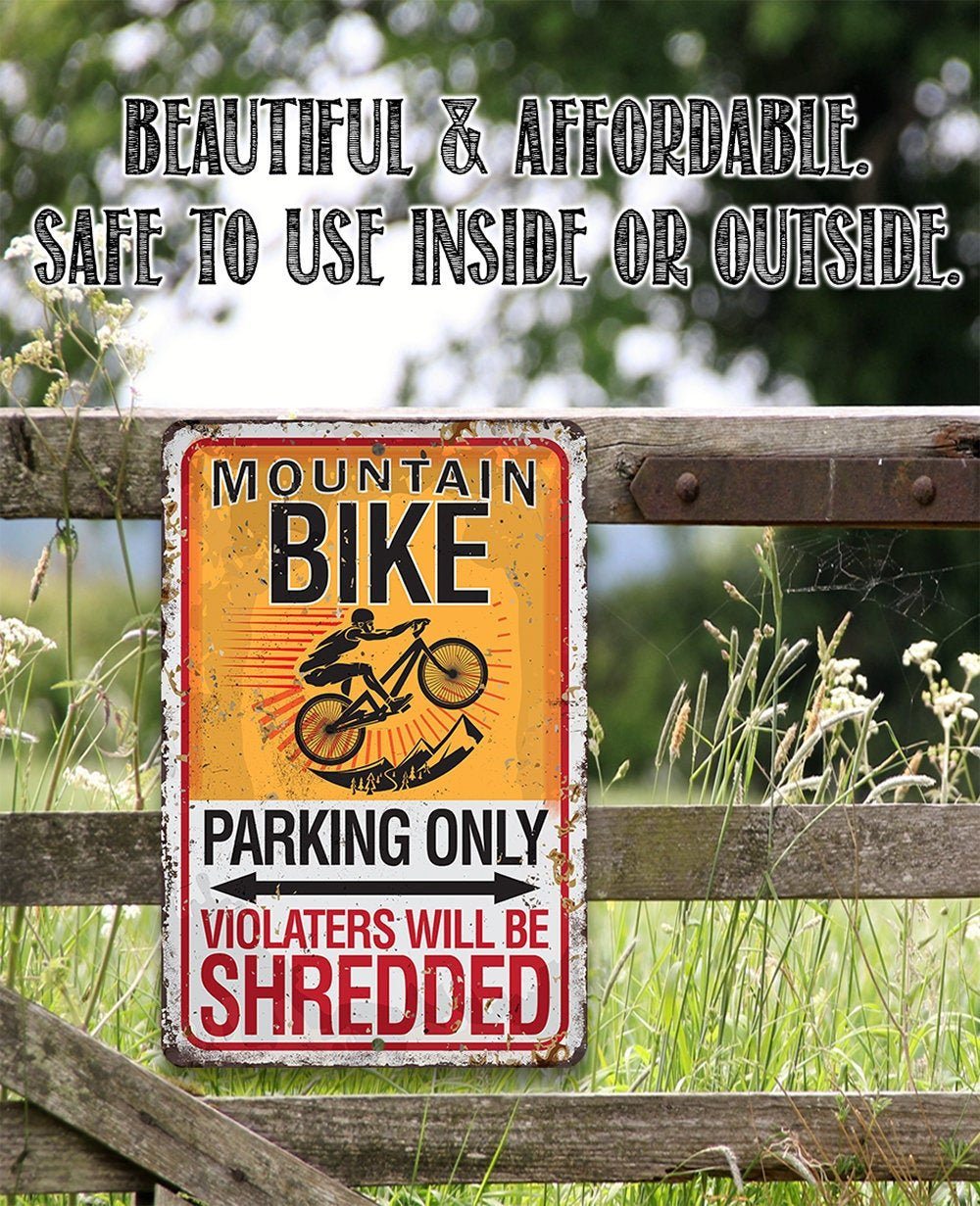 Mountain Bike Parking Metal Sign