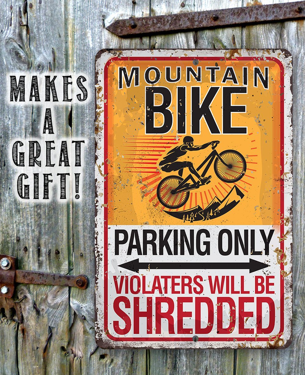Mountain Bike Parking Metal Sign