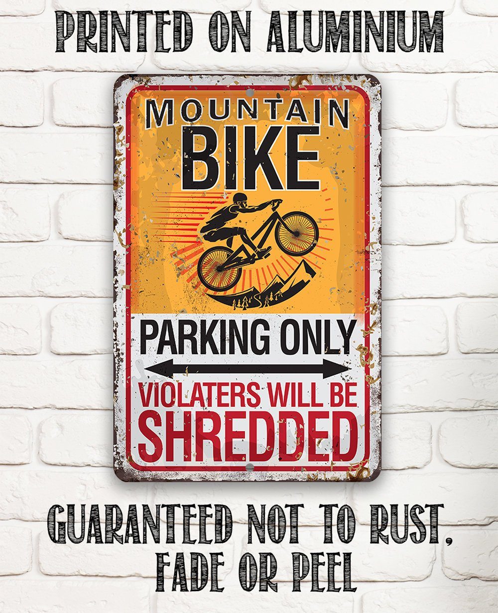 Mountain Bike Parking Metal Sign