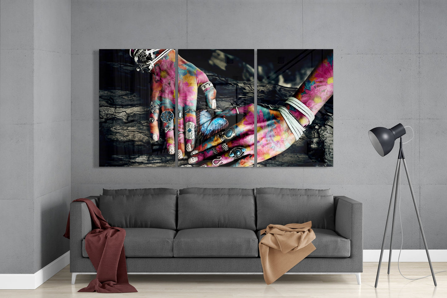 Hands Glass Wall Art Set