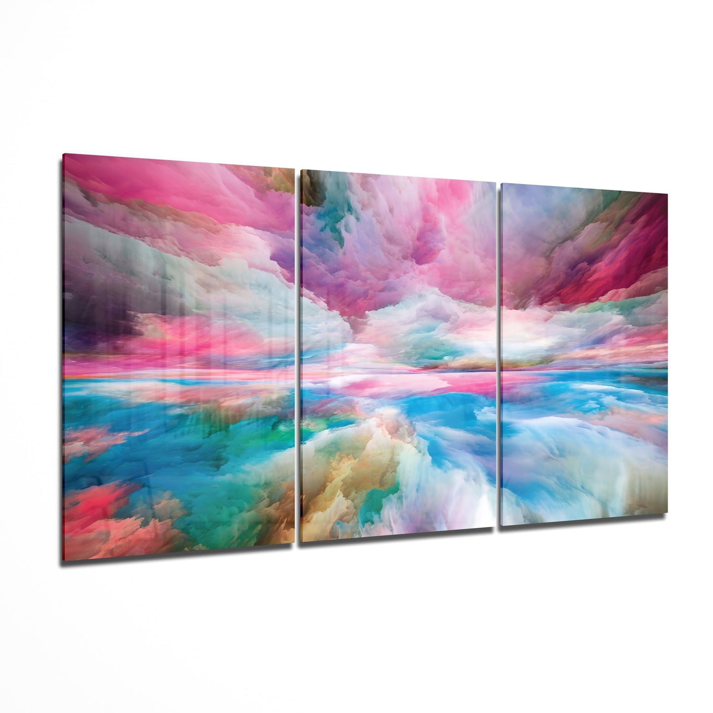 Colorful Clouds abstract glass wall art