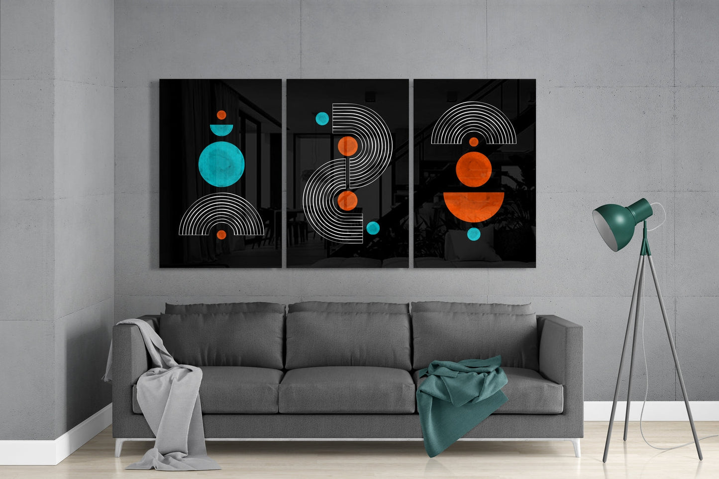 3 Shapes Glass Wall Art Set