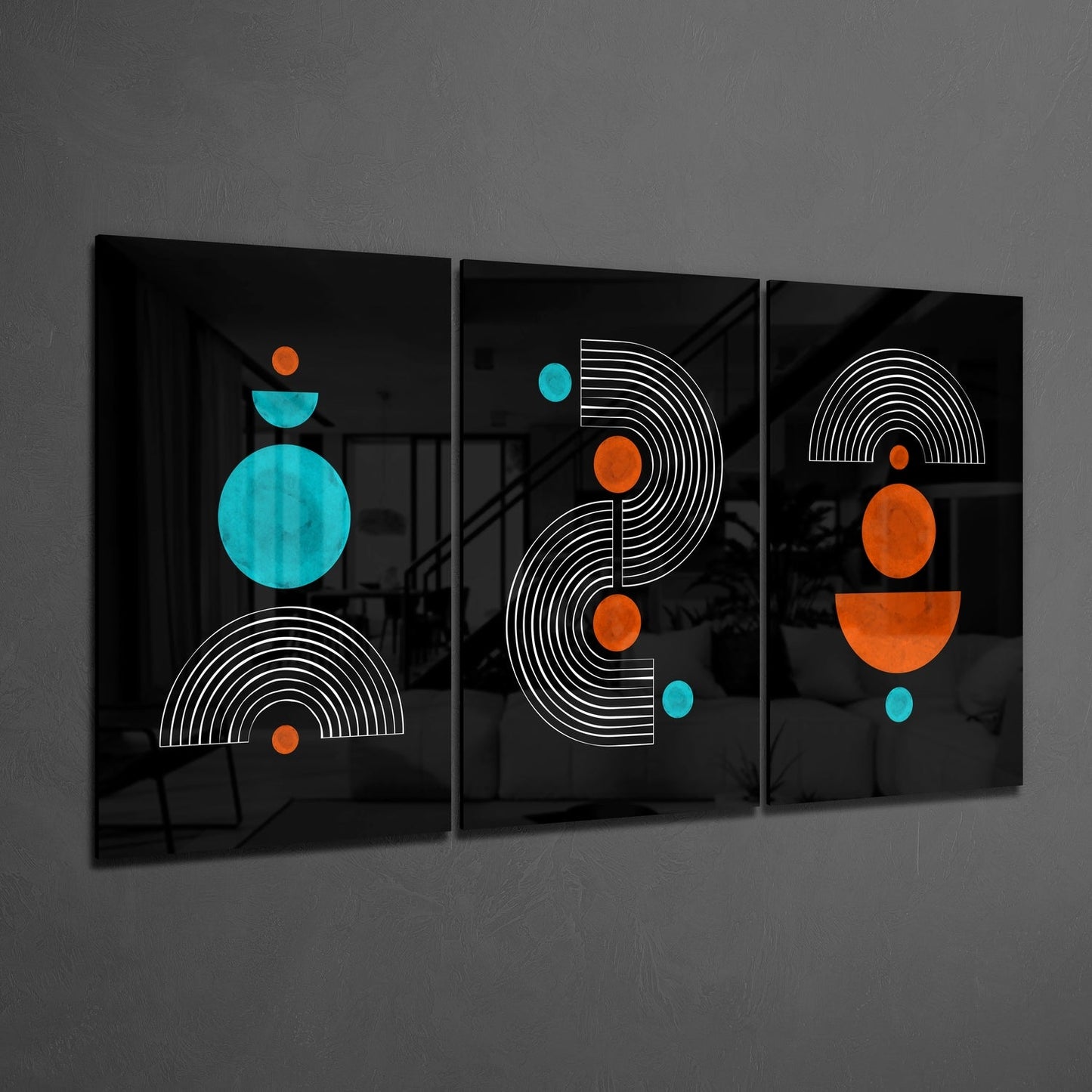 3 Shapes Glass Wall Art Set