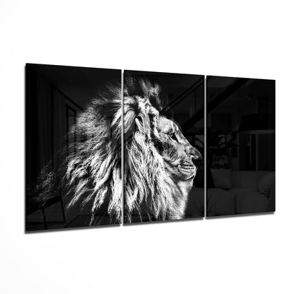 Lion glass wall art