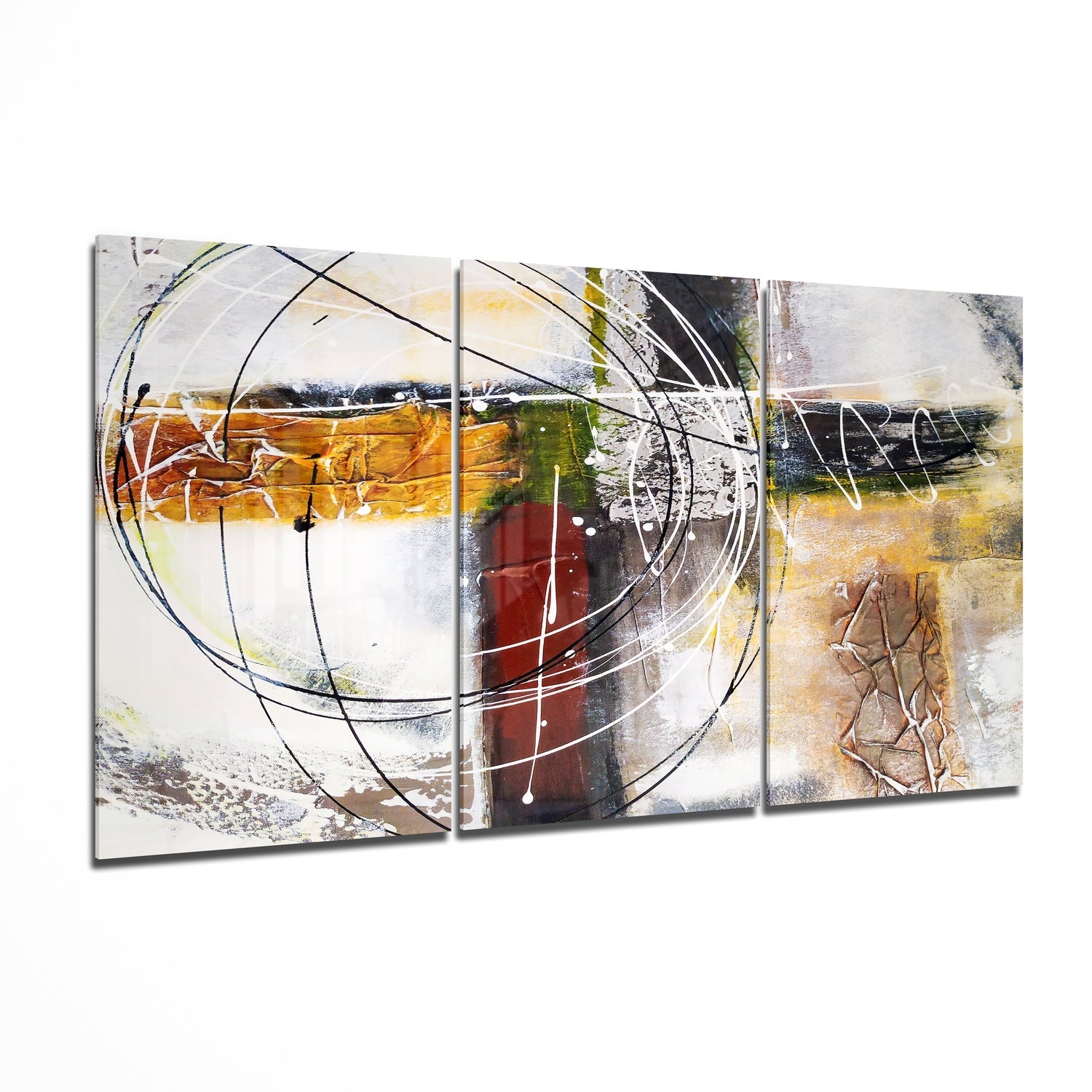Here 3-panel glass wall art set