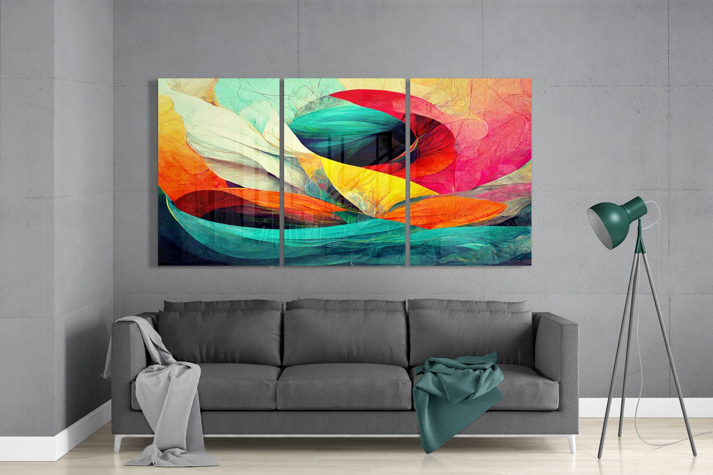 Ocean Waves 3-Panel Glass Wall Art Set