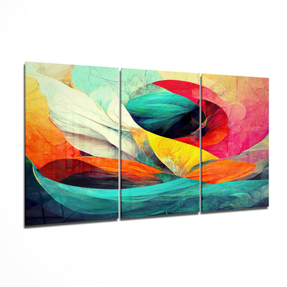 Ocean Waves 3-Panel Glass Wall Art Set