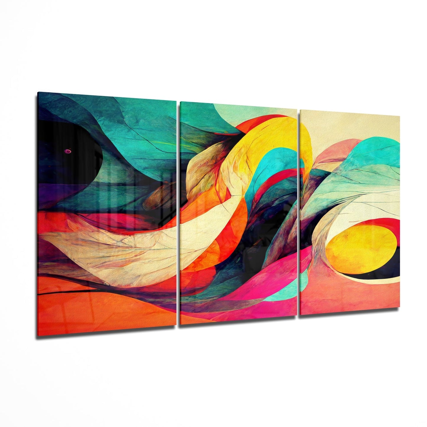 Waves 3-Panel Glass Wall Art Set