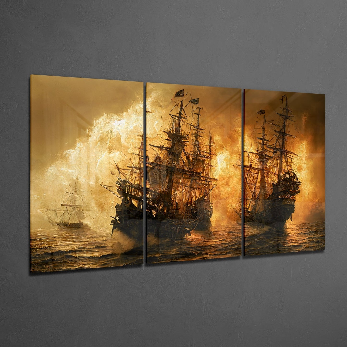 Red Storm Glass Wall Art