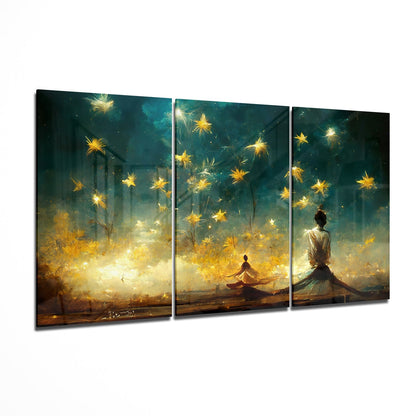 Under the Stars glass wall art
