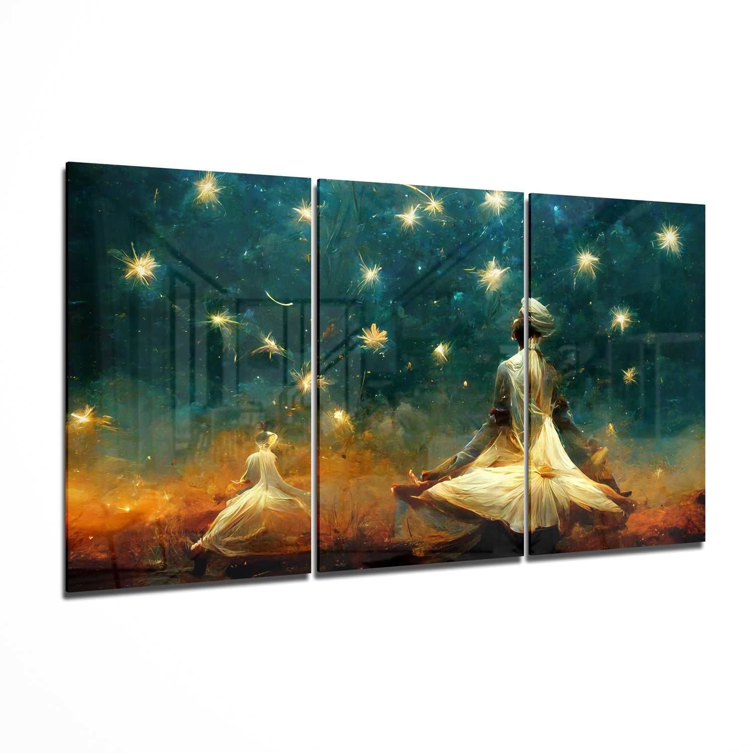 Under the Stars glass wall art