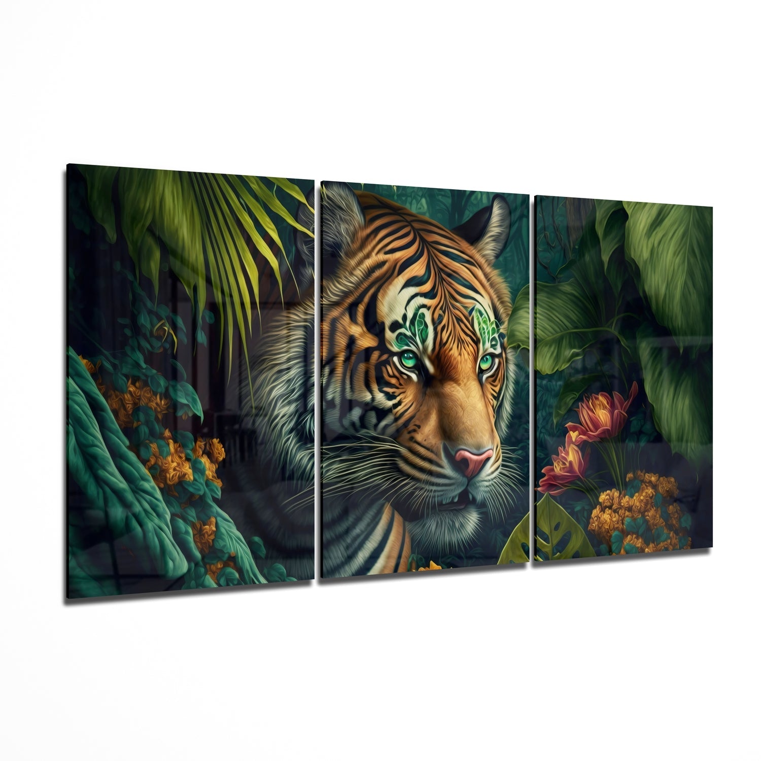 Hunter 3-panel glass wall art set