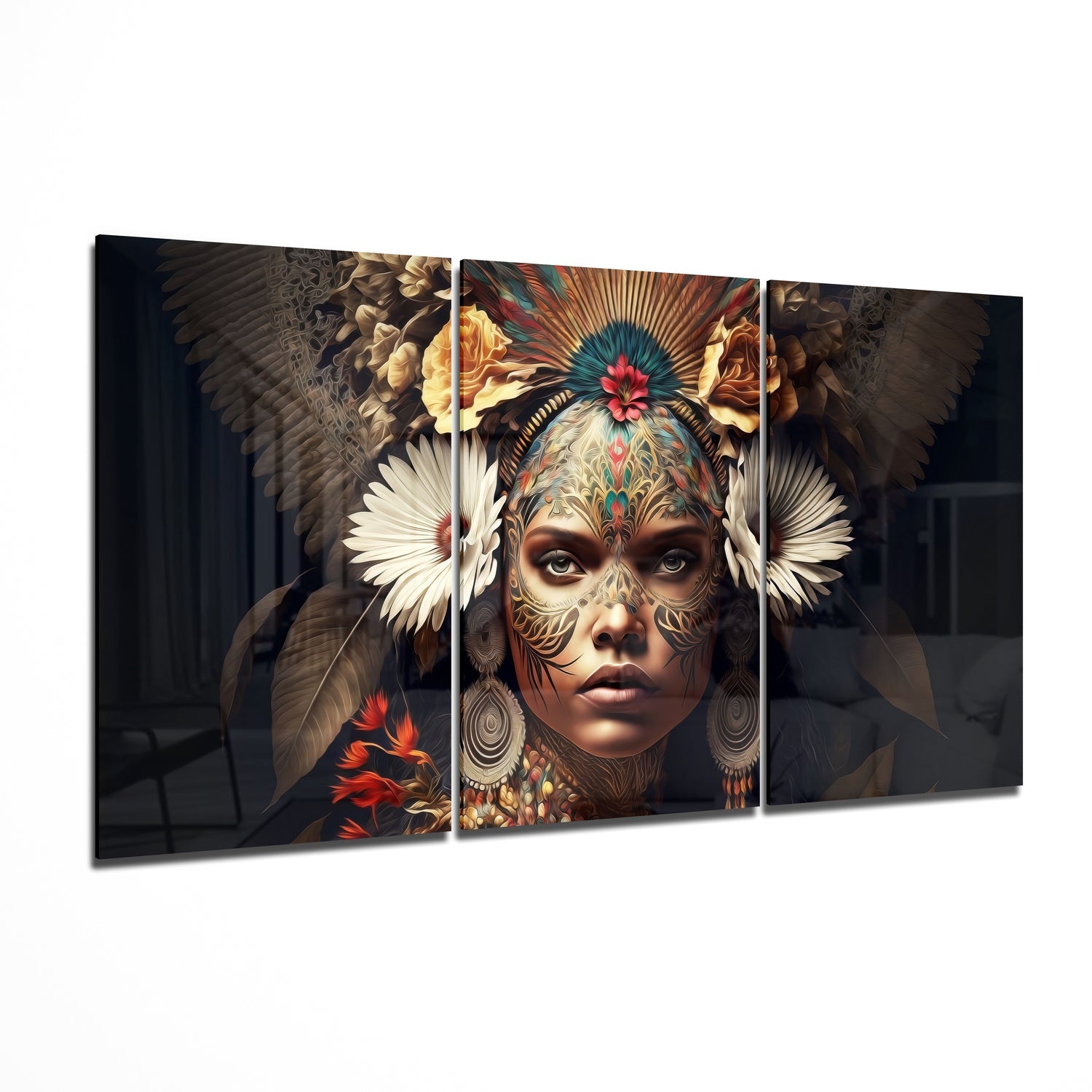 Beauty glass wall art 3-piece gallery set