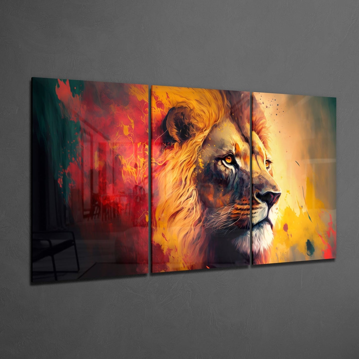 Lion Glass Wall Art