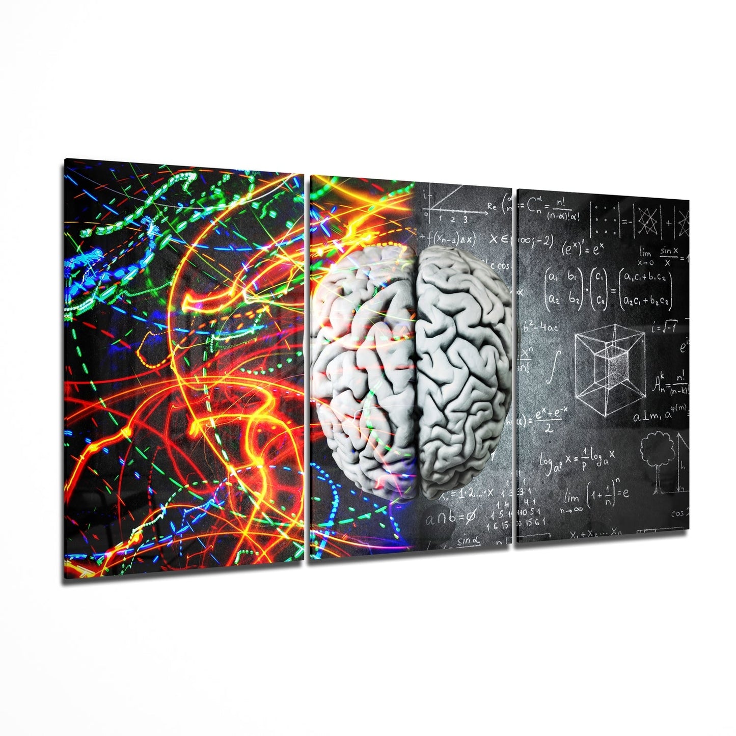 Brain Mega Glass Wall Art - 3-piece set