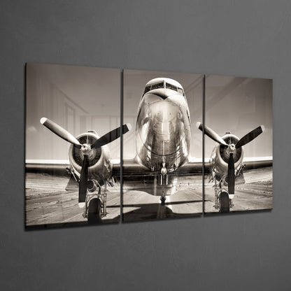 Airplane Glass Wall Art