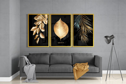 Golden Glass Wall Art