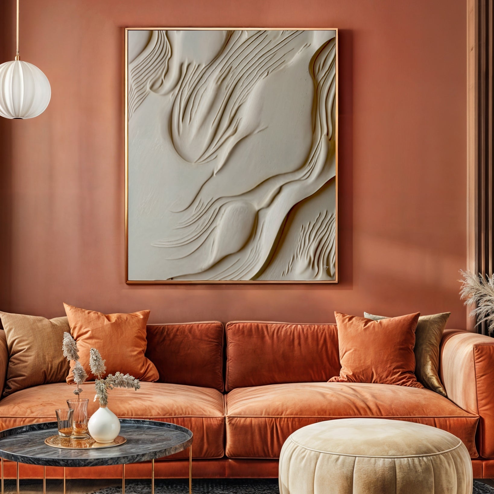 Milk Valley monochromatic abstract canvas wall art with soft flowing lines