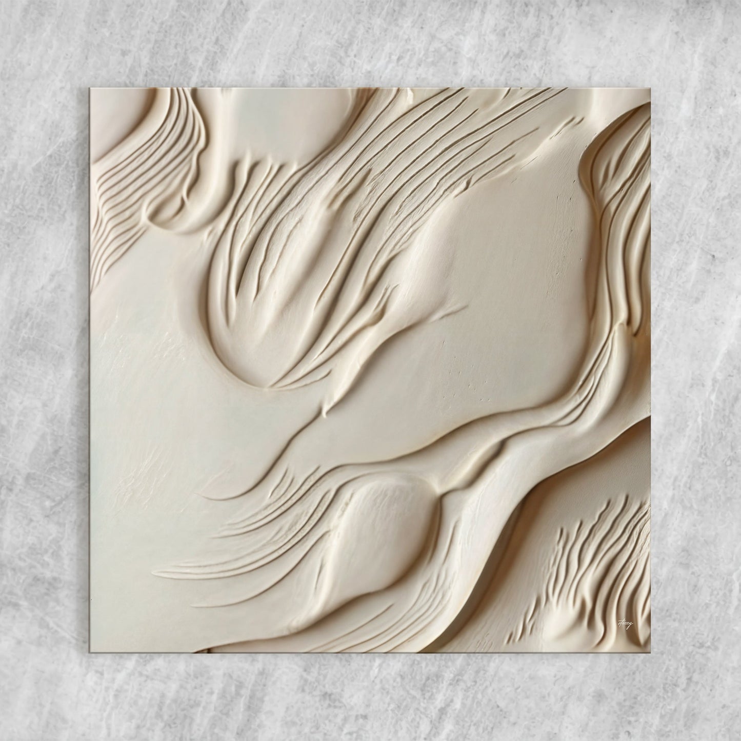 Milk Valley Monochromatic Abstract Canvas Wall Art