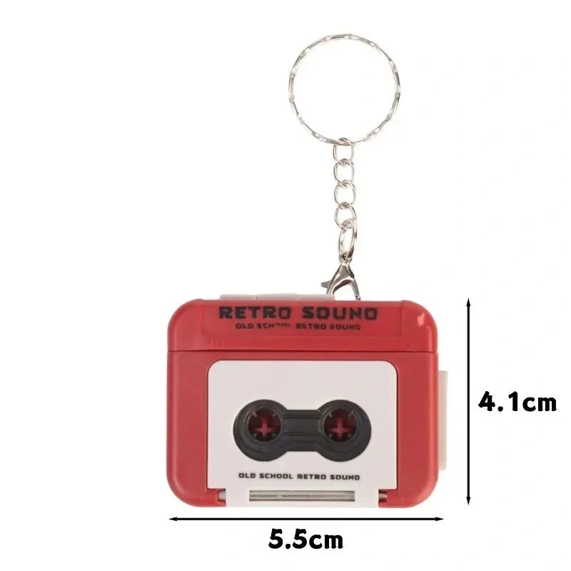 mini voice recorder keychain red