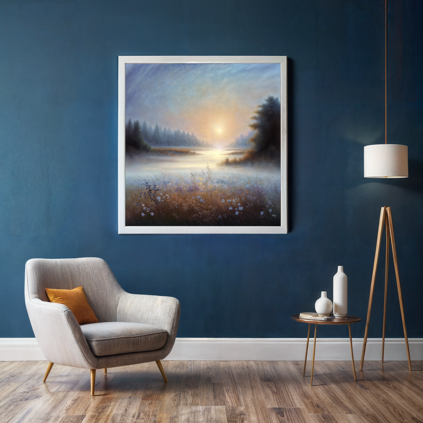 Misty Serenade Landscape Canvas Wall Art