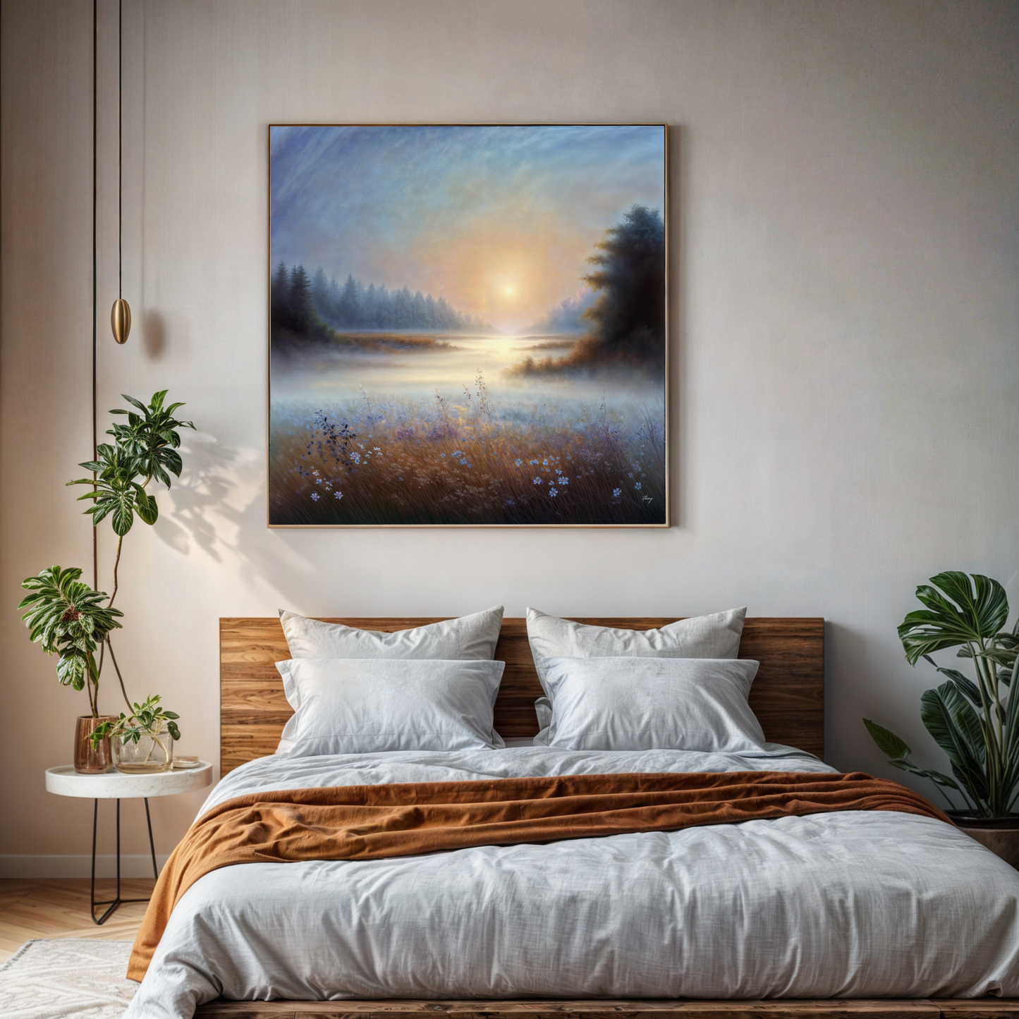 Misty Serenade Landscape Canvas Wall Art