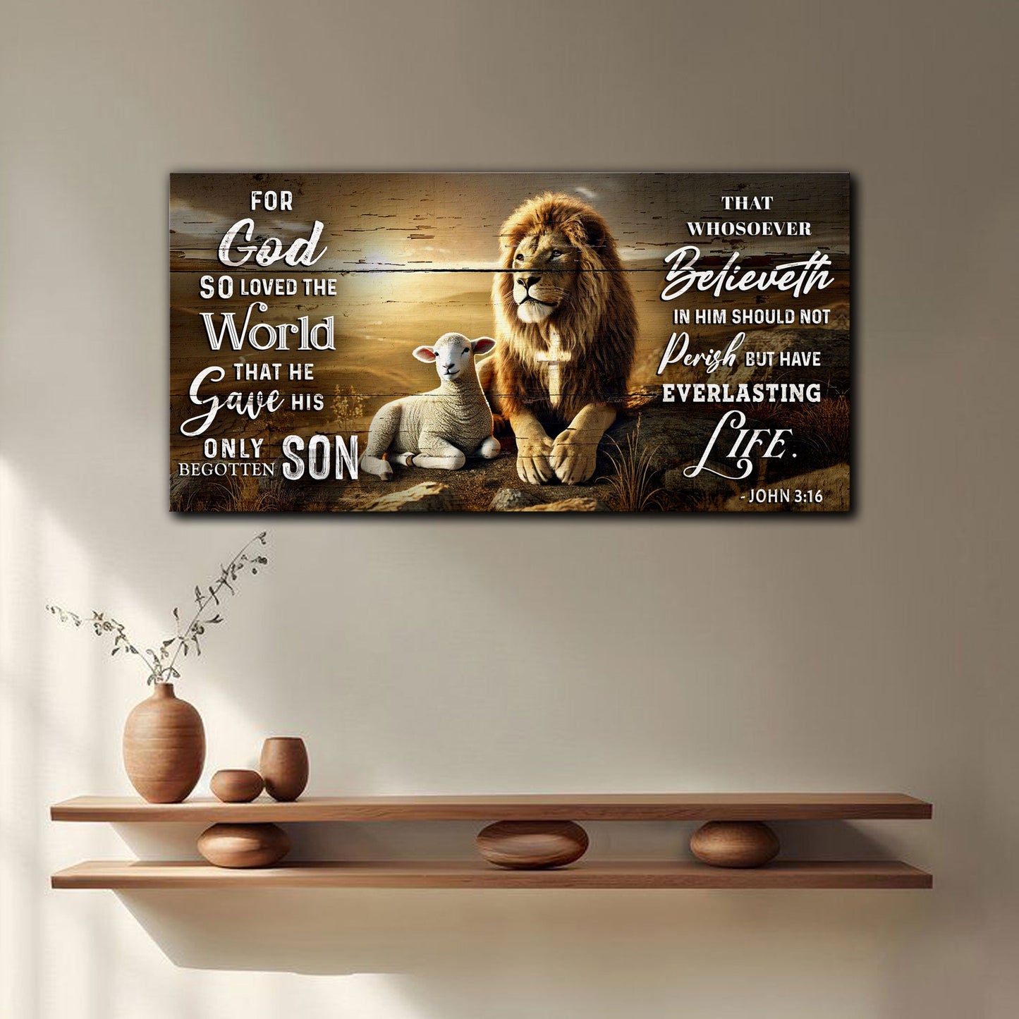 John 3:16 Scripture Canvas Wall Art