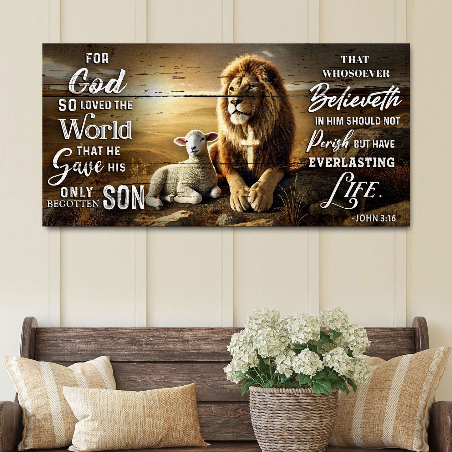John 3:16 Scripture Canvas Wall Art