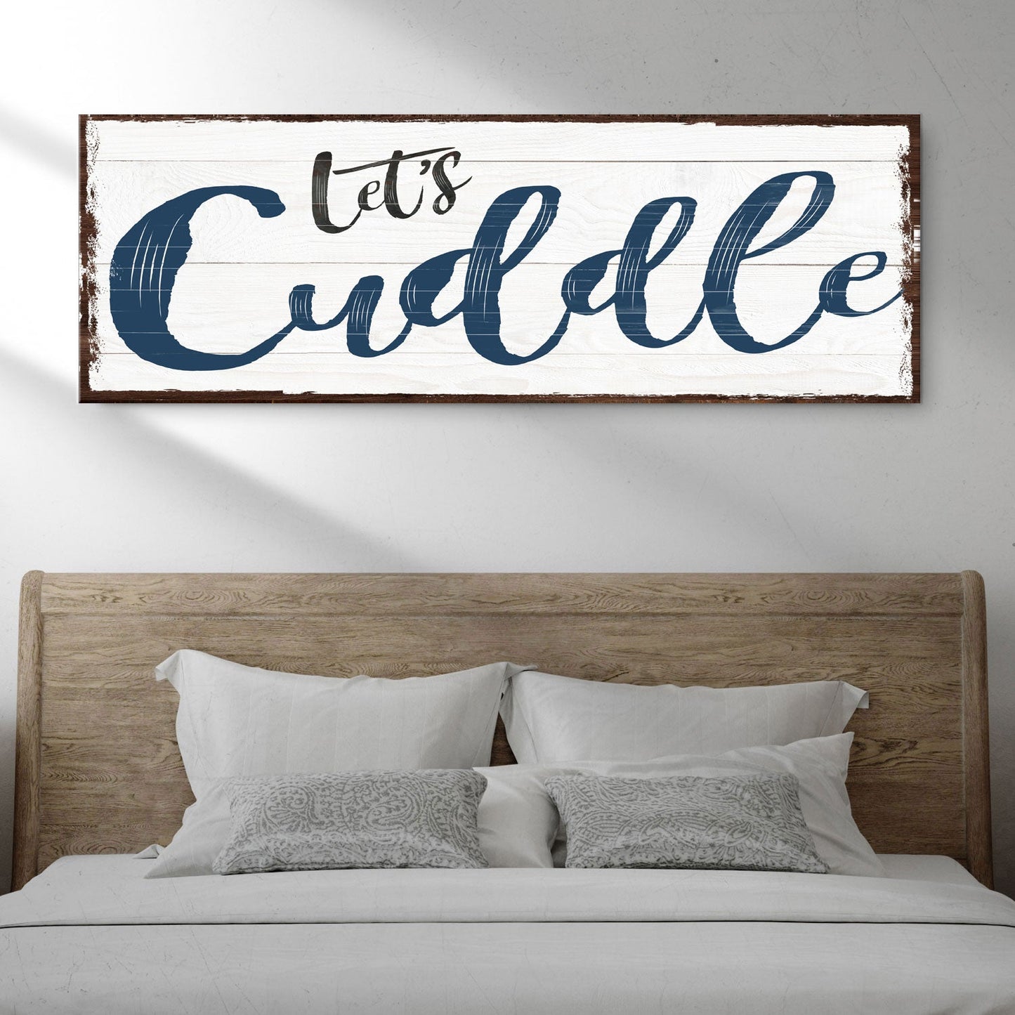 Let's Cuddle Canvas Sign Bedroom Wall Art